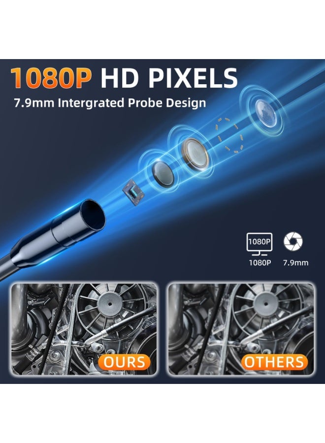 4.3" Borescope Endoscope Camera With Light - IP67 Waterproof 1080 HD Inspection Snake Camera, 16.5ft, Gadgets for Men With Carrying Case - Image 5
